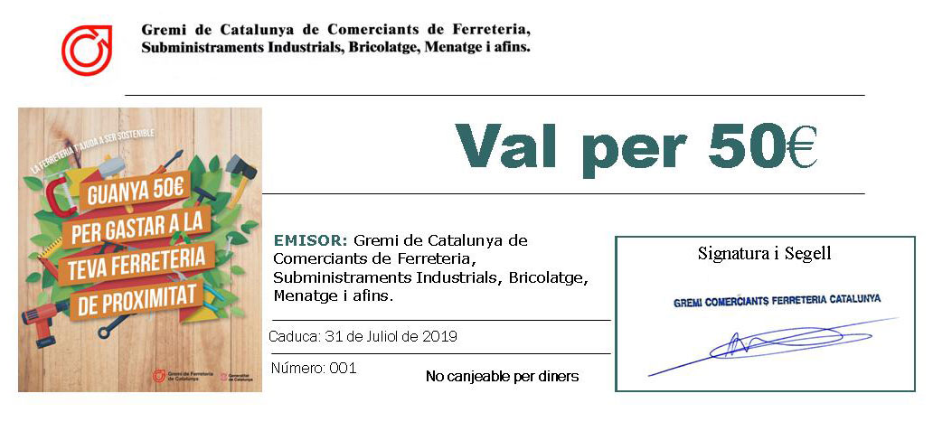 val 50eur 2018 gremi ferreteria