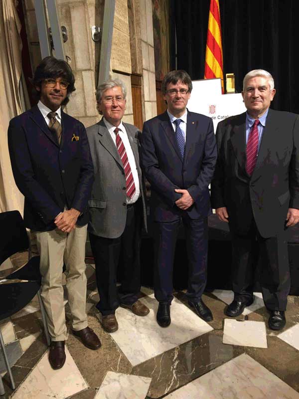 Els Srs. Jaume Maranges, Rafael Pavon, Carles Puigdemont, Joan Alarcón